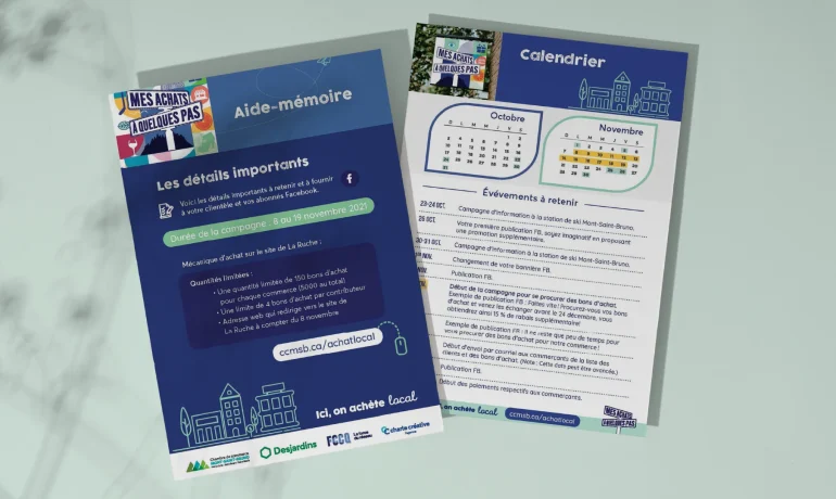 Calendrier promotionnel – Campagne Mes achats à quelques pas