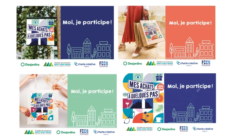 Carton publicitaire – Campagne Mes achats à quelques pas