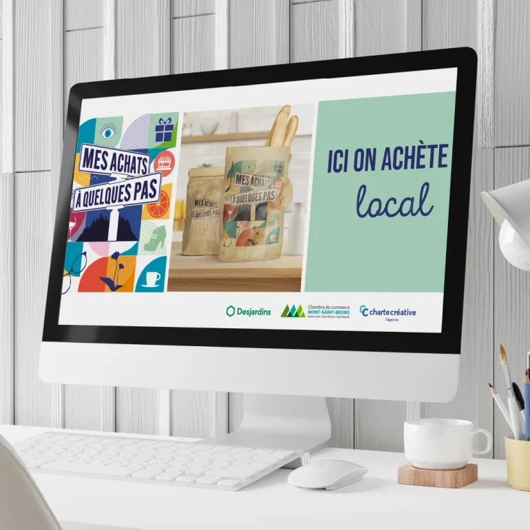 Campagne d’achat local – Visuel « Mes achats à quelques pas » par Charte Créative