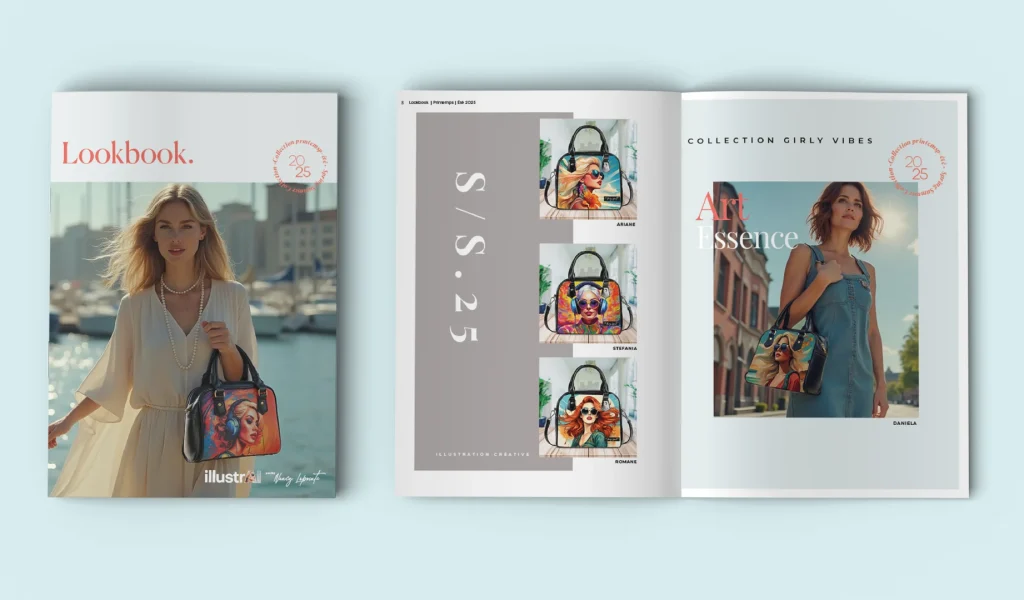 Page lookbook – Collection Illustrai Mode illustrée par IA